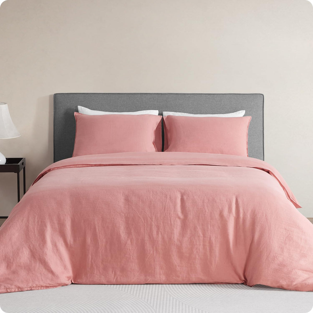 Dapu 100% Linen Duvet Cover Set - Pure Natural French Flax Linen With 8 Corner Ties And Zipper Closure Soft Breathable Durable F