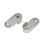 Mcredy 2 Pair Zinc Alloy Oval Hanging Rail Rod Holder End Bracket Support For Wardrobe Closet Silver 0.63' Inner Size