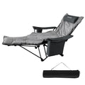 POEPORE Reclining Camping Chair 4 Position with Foot Rest Comfortable for Adults 265Ibs Folding Lounger Mesh Beach Chair with Co