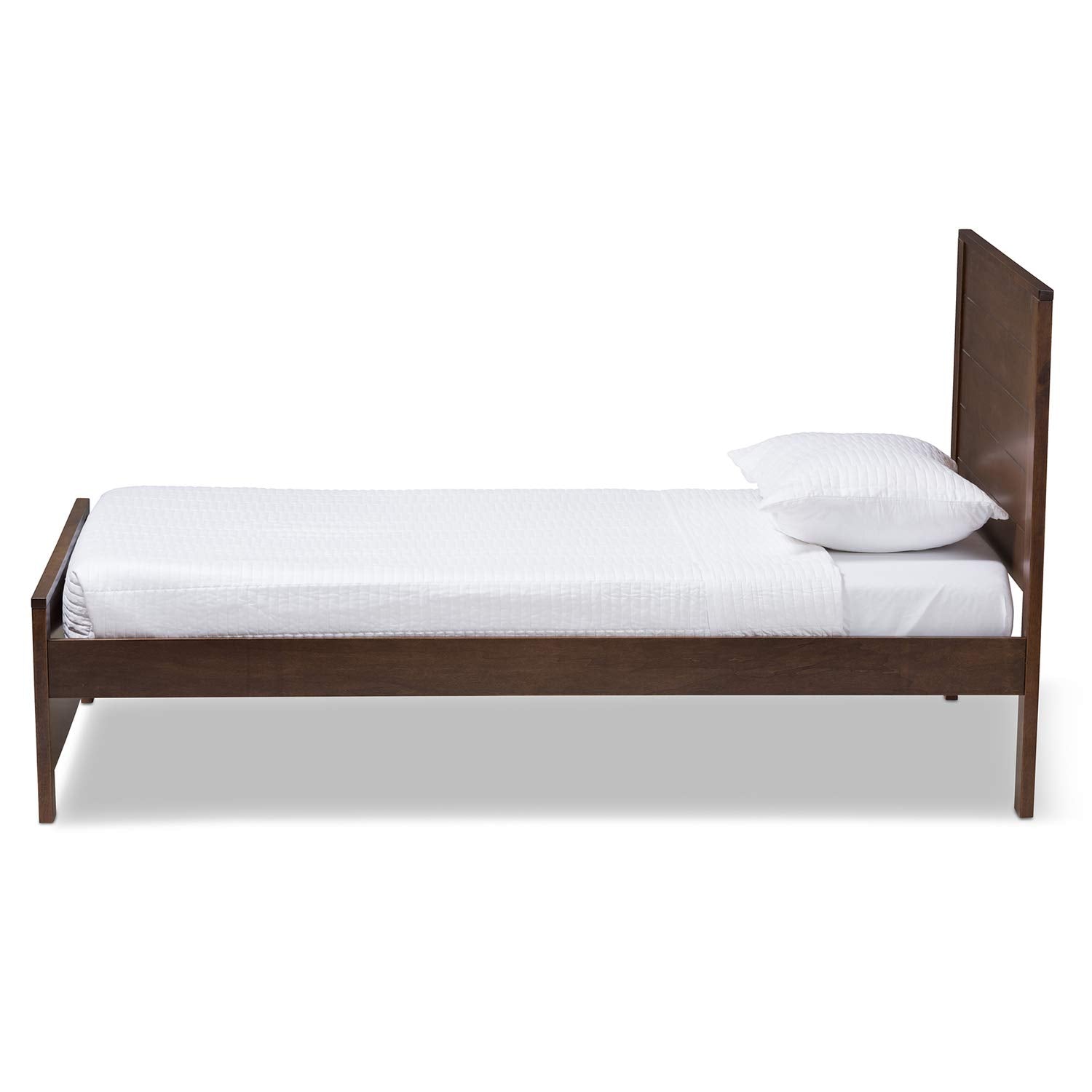 Baxton Studio Catalina Modern Classic Mission Style Brown-Finished Wood Twin Platform Bed Brown/Twin//Medium Wood/Mission/Rubber Wood/Poplar