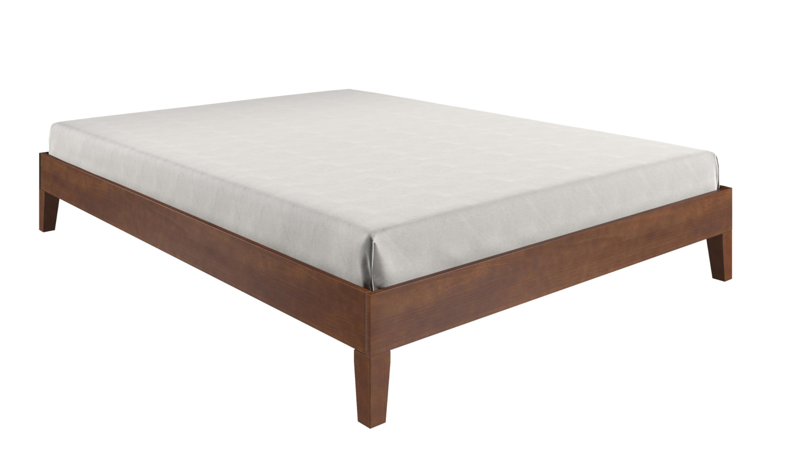 Steve Silver Co Nix Queen Platform Bed, Bedroom, Farmhouse, Mid-Century, Modern, 28-Slat Dual-Zone System, No Box Spring Needed, 82.01" L x 62.48" W x 12.24" H, Natural, Brown