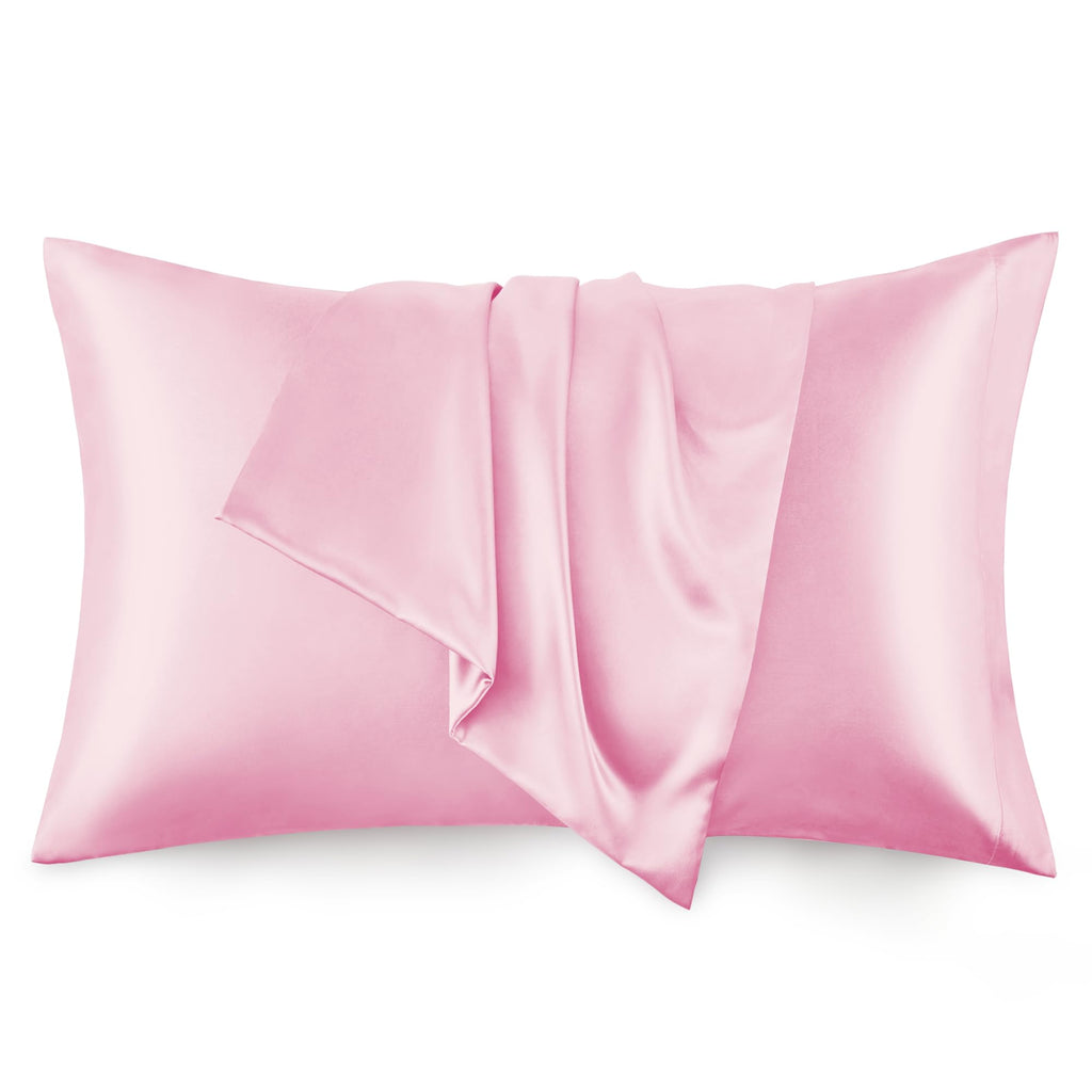 Love'S Cabin Silk Satin Pillowcase For Hair And Skin (Pink, 20X30 Inches) Slip Pillow Cases Queen Size Set Of 2 - Satin Cooling