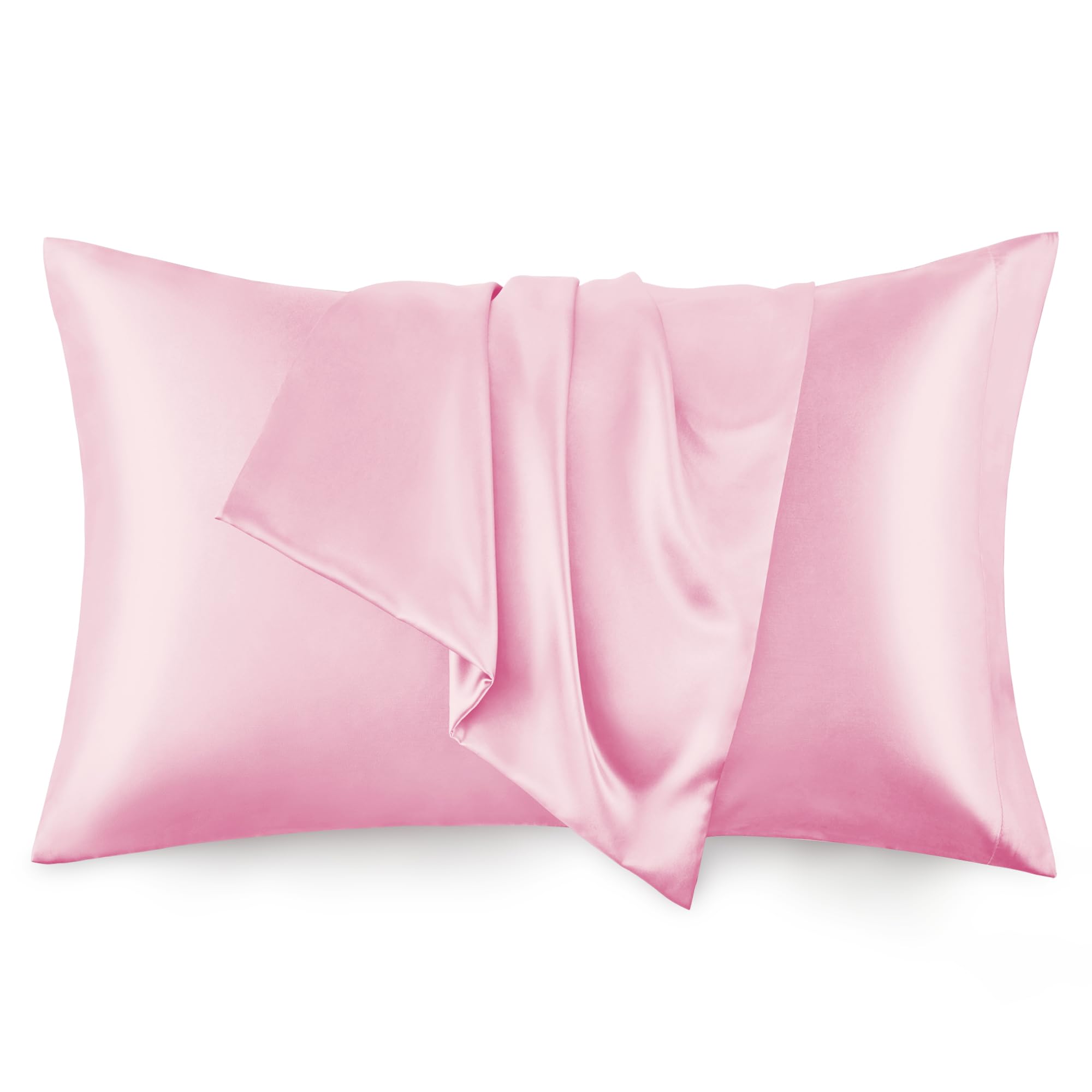 Love'S Cabin Silk Satin Pillowcase For Hair And Skin (Pink, 20X30 Inches) Slip Pillow Cases Queen Size Set Of 2 - Satin Cooling