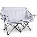 PUKAMI Oversized Double Camping Chair, Folding Loveseat Camping Chair for Adults, 2 Person Camping Couch Heavy Duty Camping Chai
