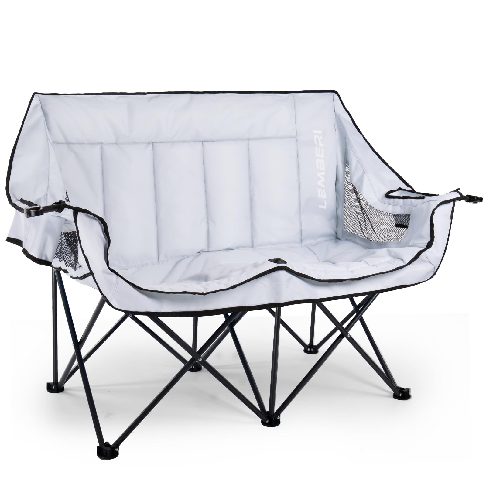 PUKAMI Oversized Double Camping Chair, Folding Loveseat Camping Chair for Adults, 2 Person Camping Couch Heavy Duty Camping Chai