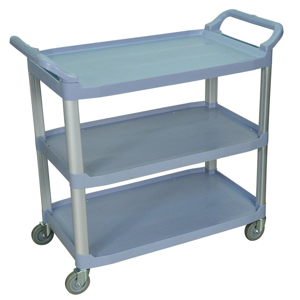 Luxor Home Office Large Multipurpose Three Shelves Serving Cart, Gray