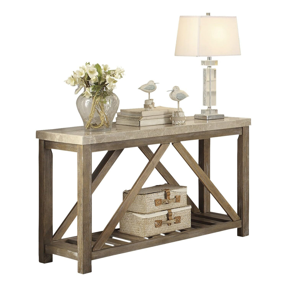 Benjara Benzara Rectangular Wooden Table, Light Brown,