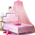 Bcbyou Pink Princess Bed Canopy Netting Mosquito Net Round Lace Dome For Twin Full And Queen Size Beds Crib With Jumbo Swag Hook