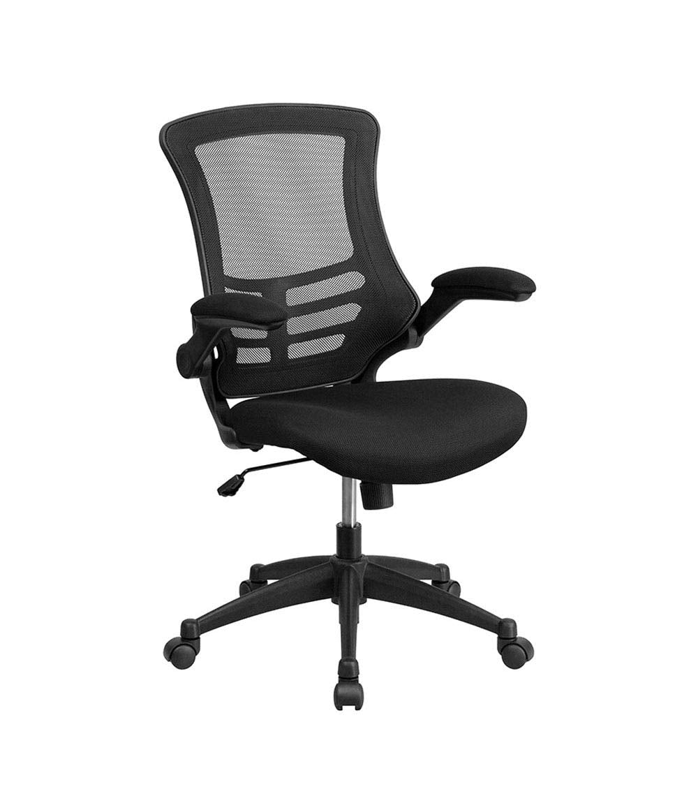 Flash Furniture Work From Home Kit - Glass Desk With Keyboard Tray, Ergonomic Mesh Office Chair And Filing Cabinet With Lock & Inset Handles