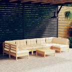 vidaXL Solid Pinewood Patio Lounge Set 8 Piece - Gray Cushions, Garden Sofa for Outdoor, Indoor, Lounge, Deck, Patio - Various Configurations - Comfortable Seating