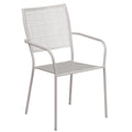 5 Pk. Silver Indoor-Outdoor Steel Patio Arm Chair with Square Back