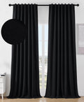 Joydeco Blackout Curtains for Bedroom 84 inch Length,Back Tab/Rod Pocket 100% Blackout Living Room Drapes, Textured Thermal Insu