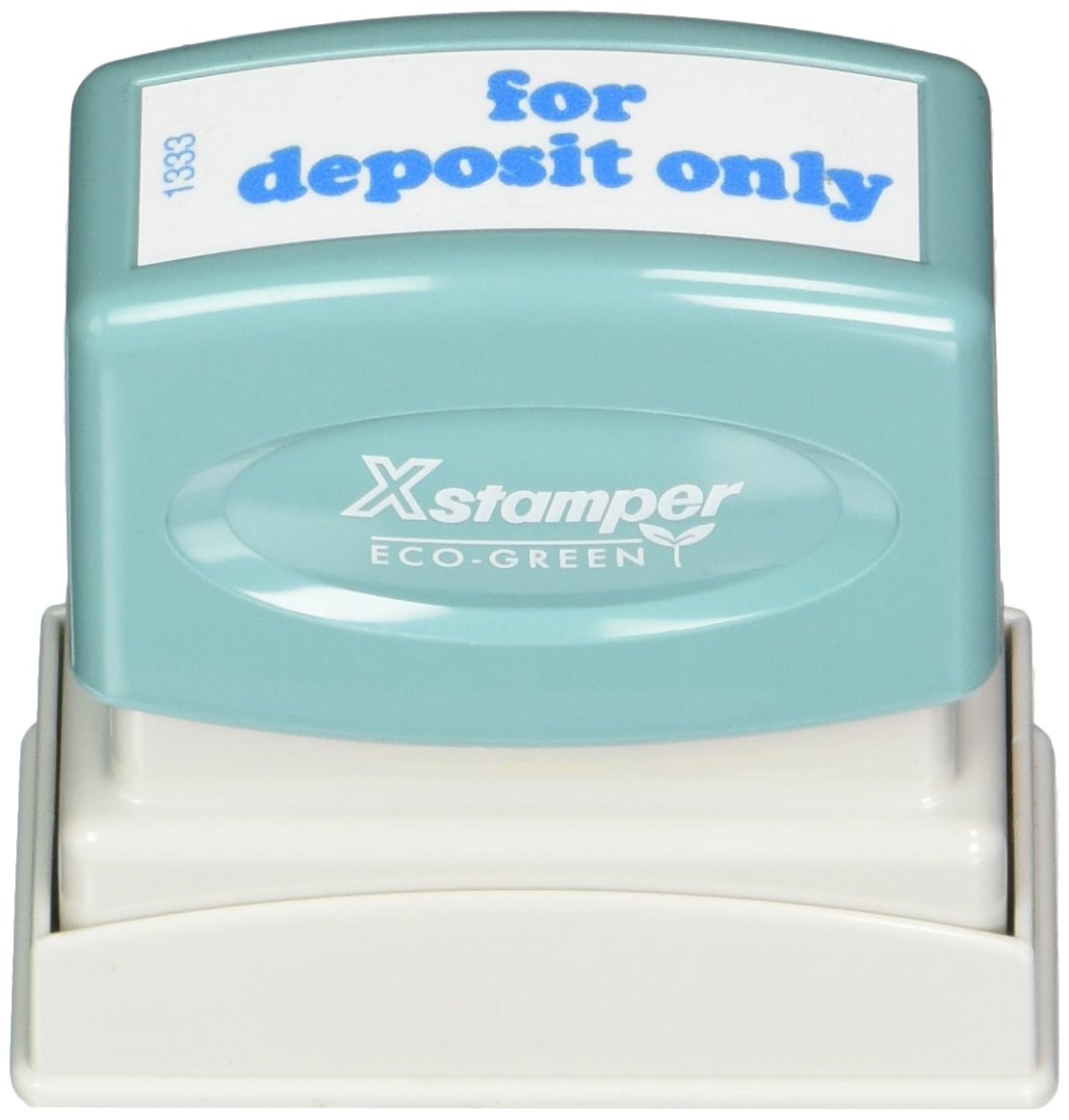 Xstamper 1333 For Deposit Only, Pre Inked Laser Engraved Rubber Stamp, Blue Ink, Impression Size: 1/2' X 1-5/8'