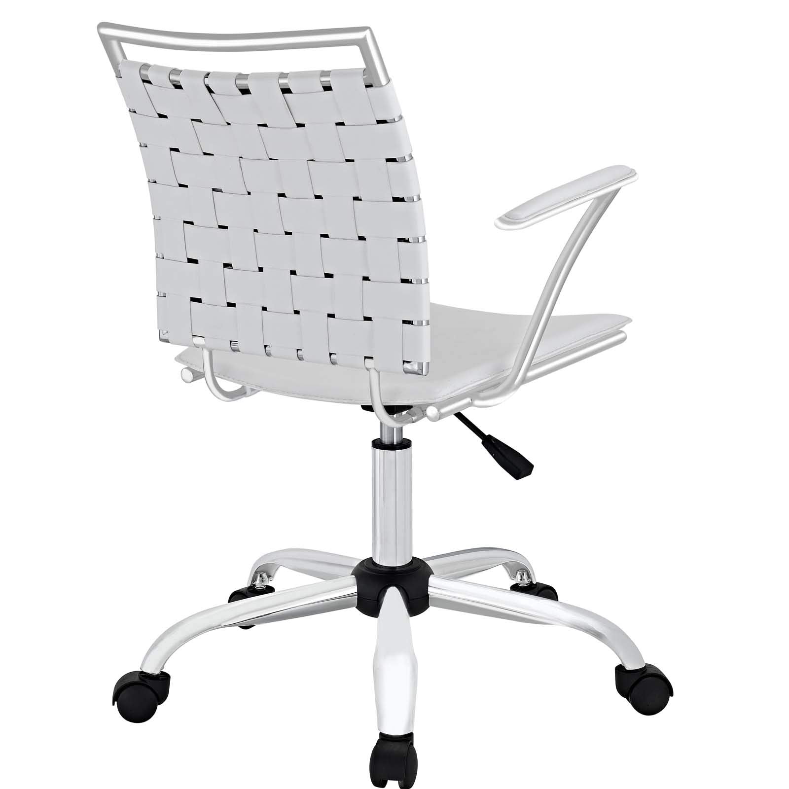 Modway Fuse Webbed Back Faux Leather Adjustable Office Chair in White