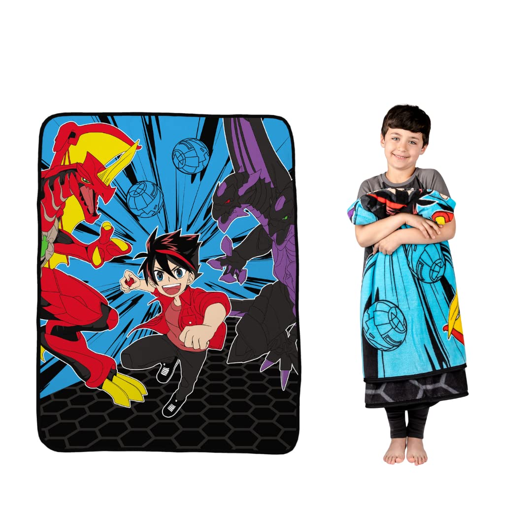 Franco Bakugan Anime Kids Bedding Super Soft Plush Micro Raschel Throw, 46 In X 60 In