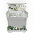 Franco Kids John Deere Farm Equipment Bedding 4 Piece Super Soft Comforter And Sheet Set, Twin, (Officially Licensed Product)