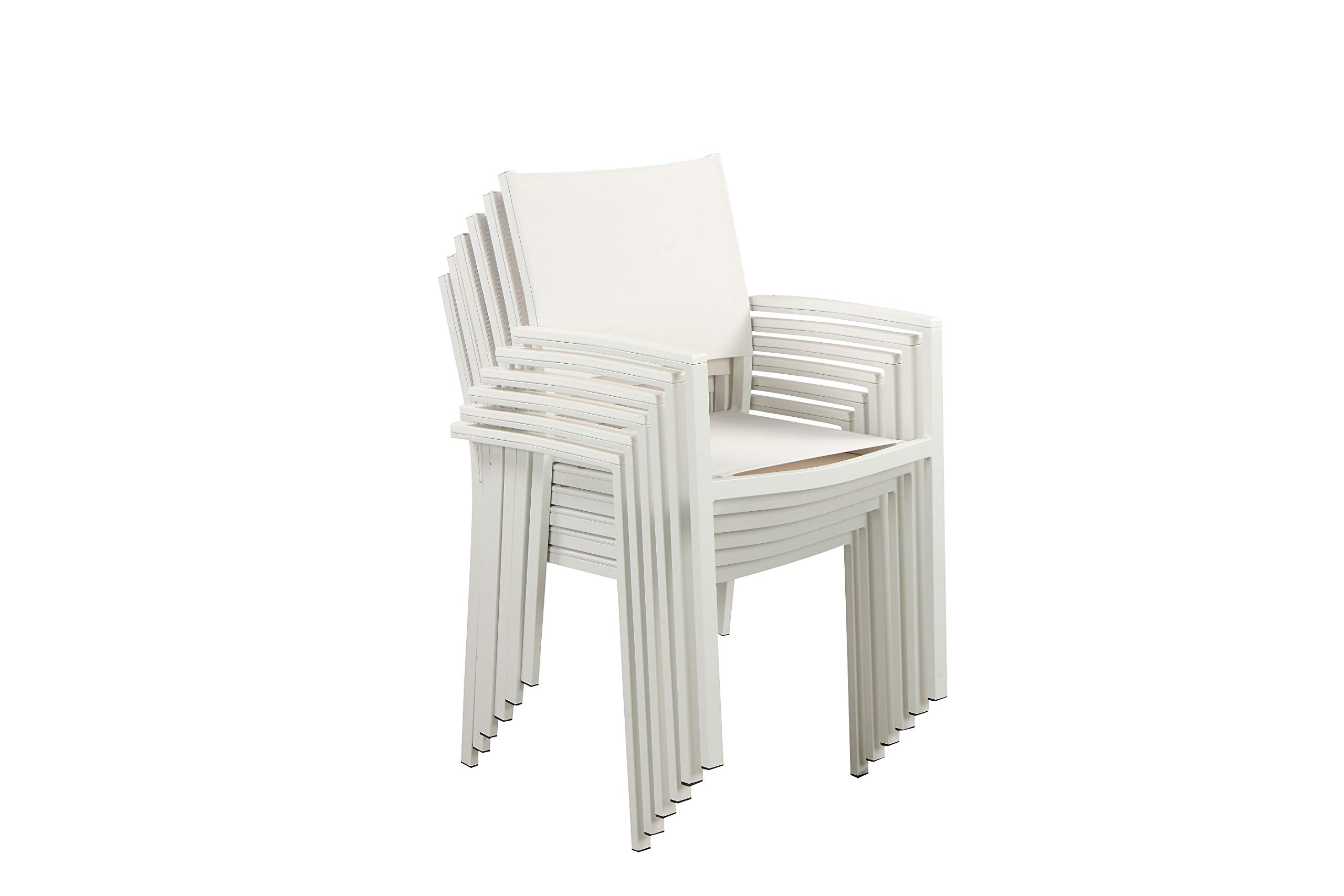 Pangea Home Miami 6Ac Wht Dining Chairs, White