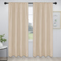 Easy-Going Rod Pocket Blackout Curtains For Bedroom, Room Darkening Window Curtains For Living Room, Thermal Insulated Noise Reduction Solid Window Drapes, 2 Panels(52X84 In, Camel)