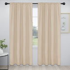 Easy-Going Rod Pocket Blackout Curtains For Bedroom, Room Darkening Window Curtains For Living Room, Thermal Insulated Noise Reduction Solid Window Drapes, 2 Panels(52X84 In, Camel)