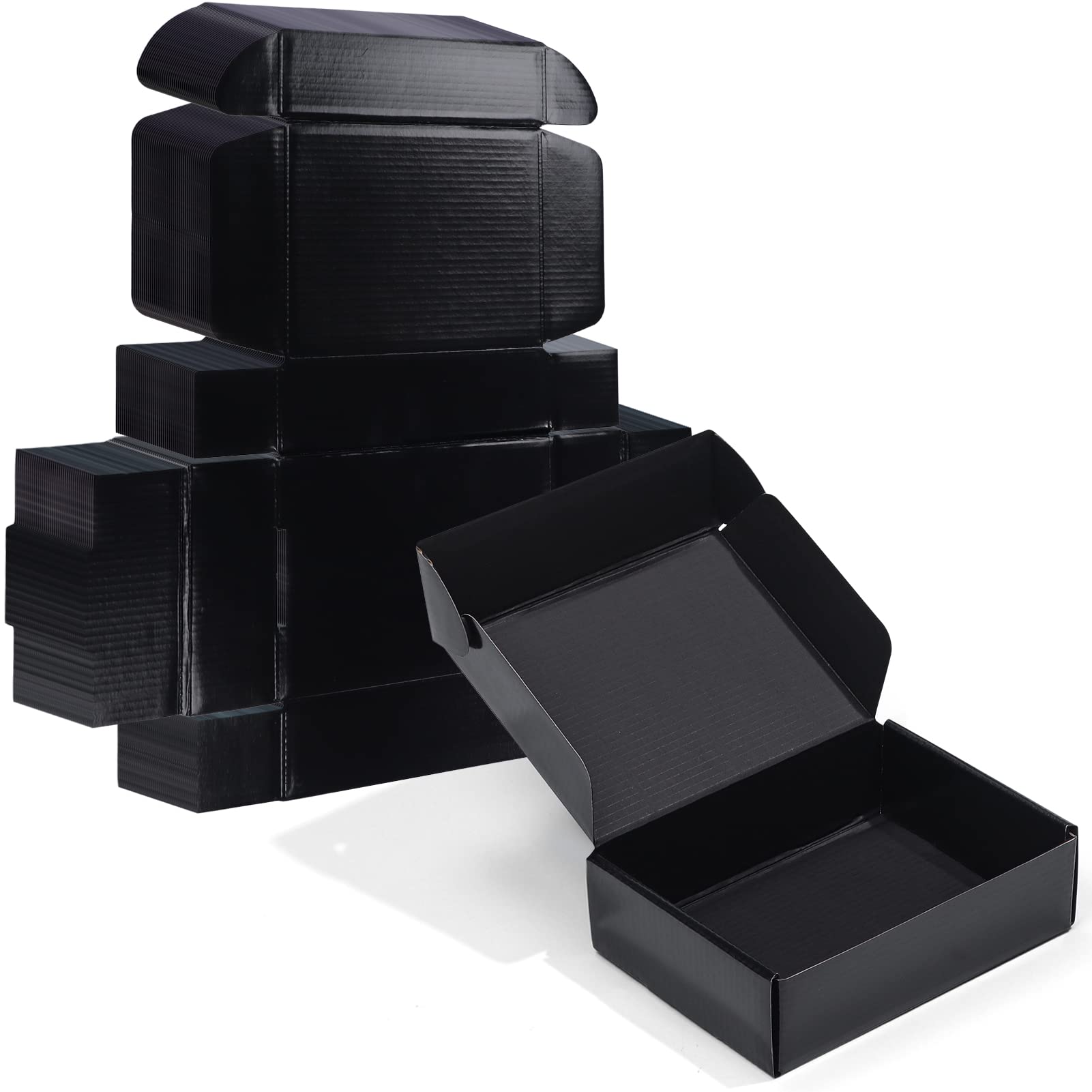 Zbeivan 7X5X2 Black Small Shipping Boxes, 20 Packs Corrugated Cardboard Mailer Boxes For Packaging Small Business Mailing Gifts