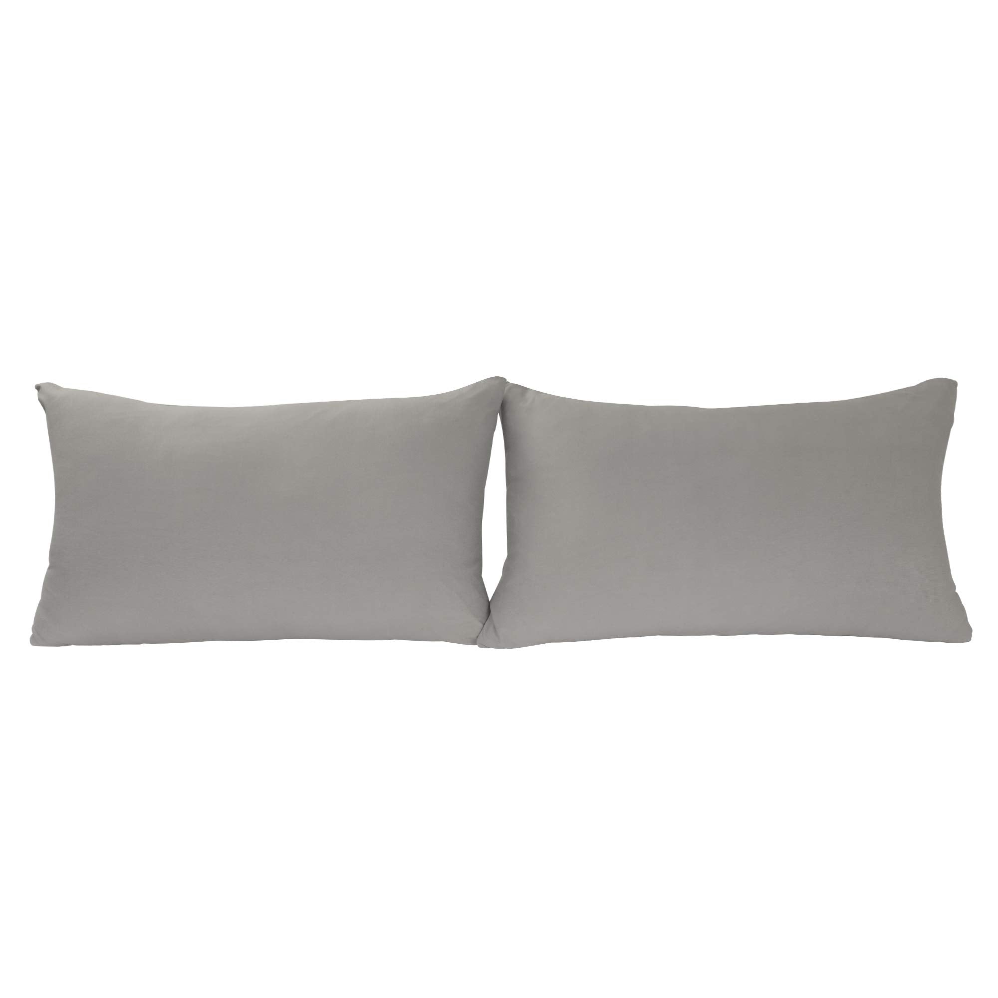 Stretch Pillowcases - Micro Jersey Knit & Ultra Soft, Standard Size - Set Of 2 Pillow Cases, Light Gray