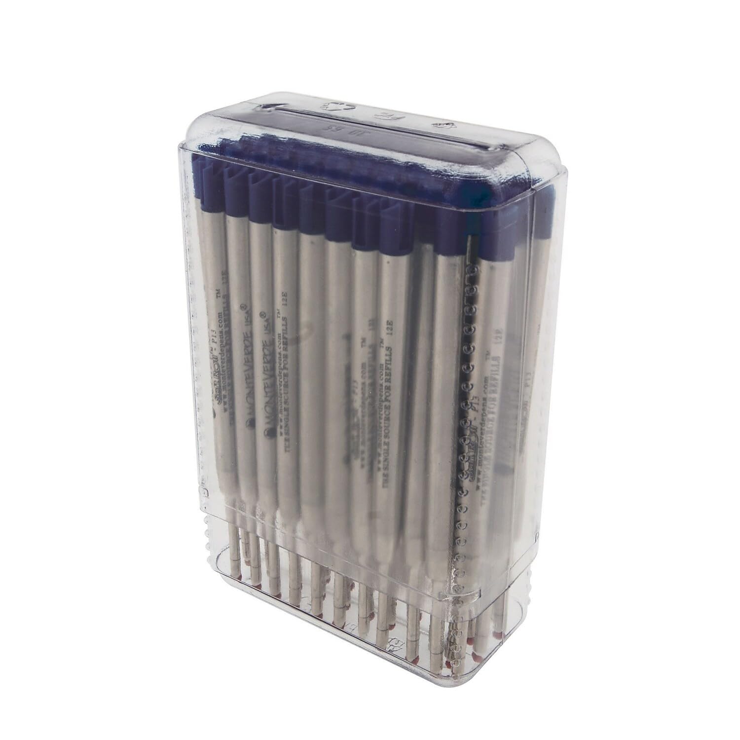 Monteverde Capless Ceramic Gel Refill To Fit Parker Ballpoint Pens, Fine, Blue/Black, 50 Pack (P424Bb)