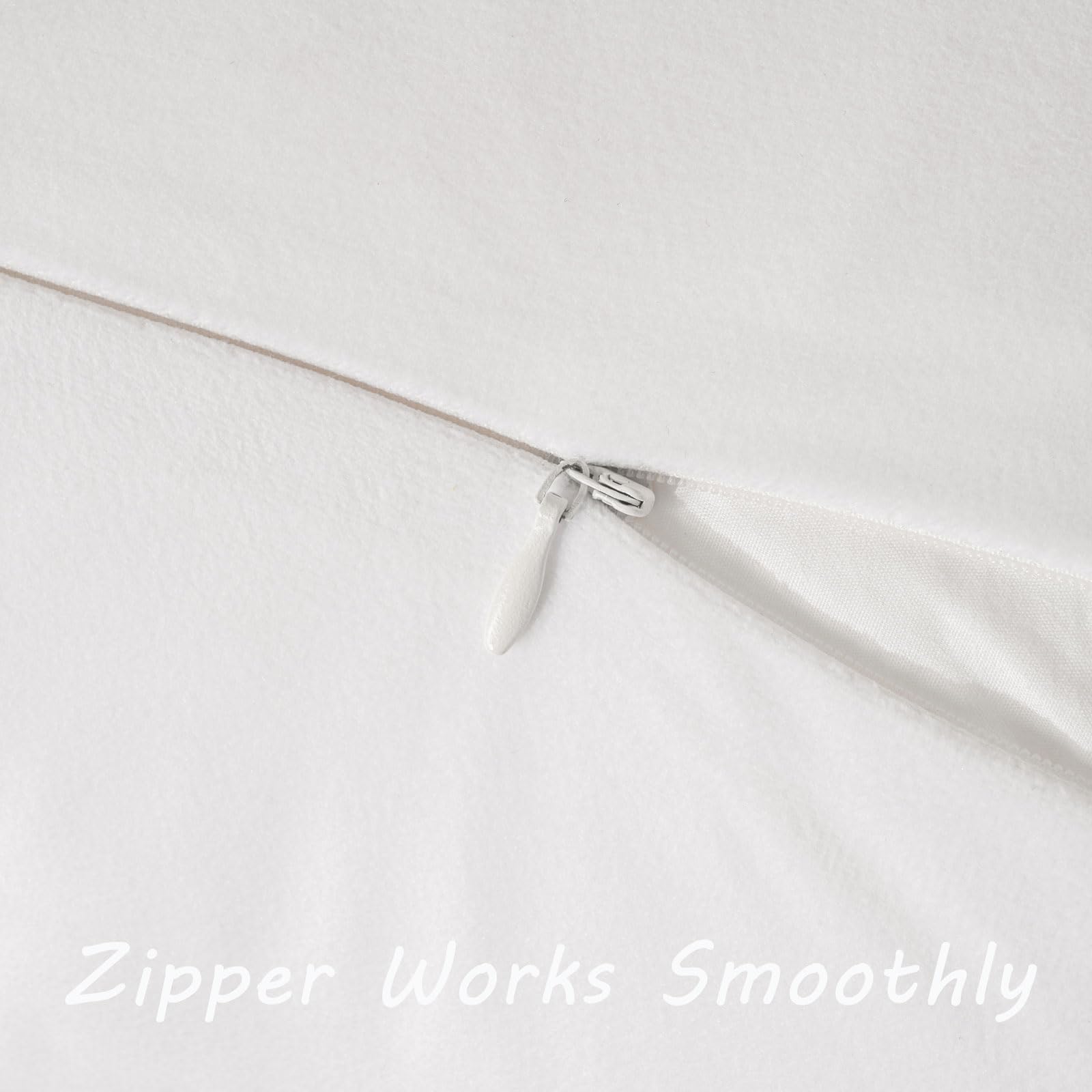 Futei Cream White Boho Throw Pillow Covers With Tassels 26X26 Inch Set Of 2,Soft Velvet Decorative Euro Pillow Shams,Home Decor