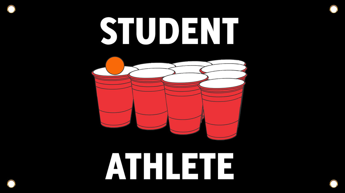 Student Athlete 3 X 5 Ft Bedroom Flag - Funny Flags For Room Durable Man Cave Wall Flag With Brass Grommets For College Dorm Roo