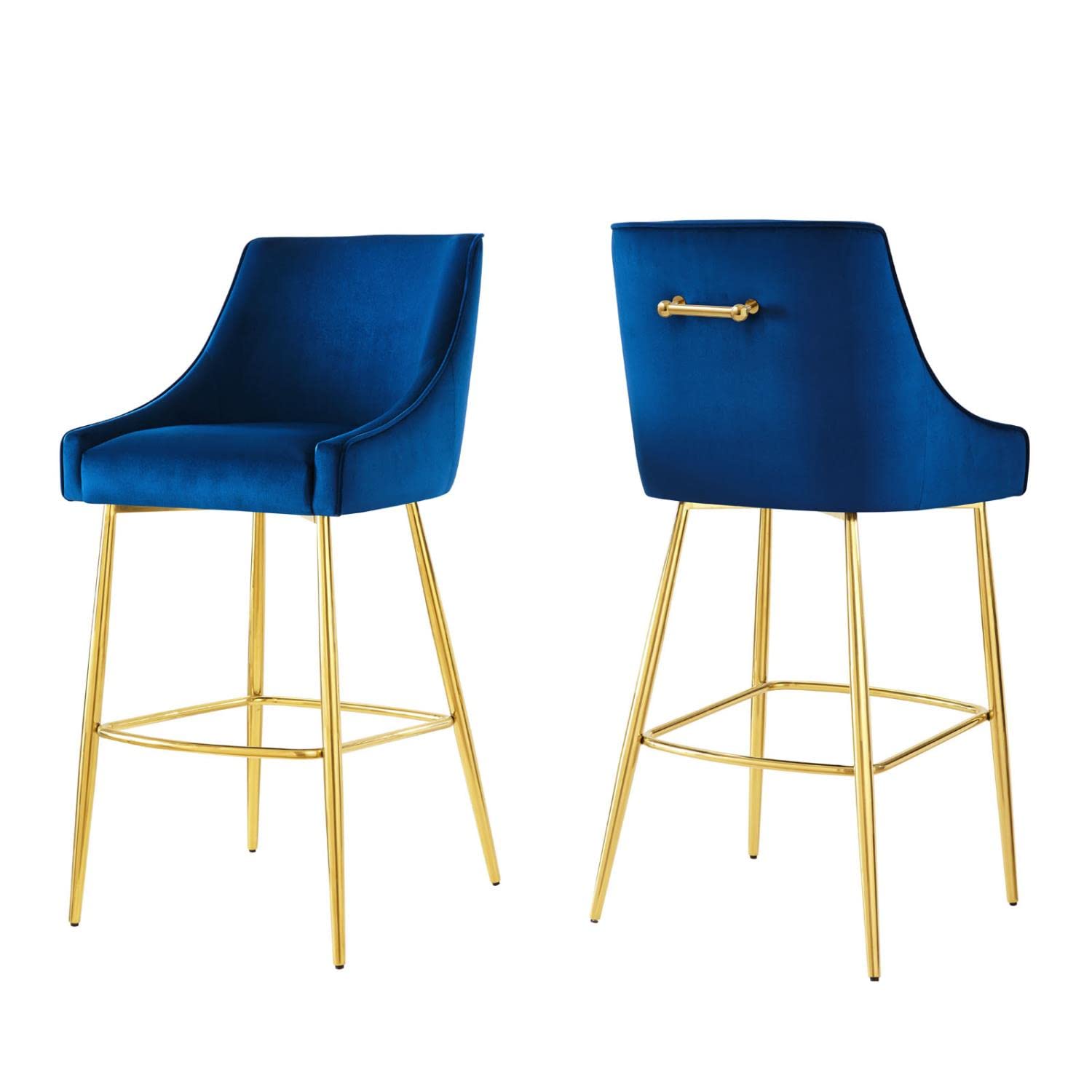 Modway Discern 2 Bar Stools, Pack of 2, Navy