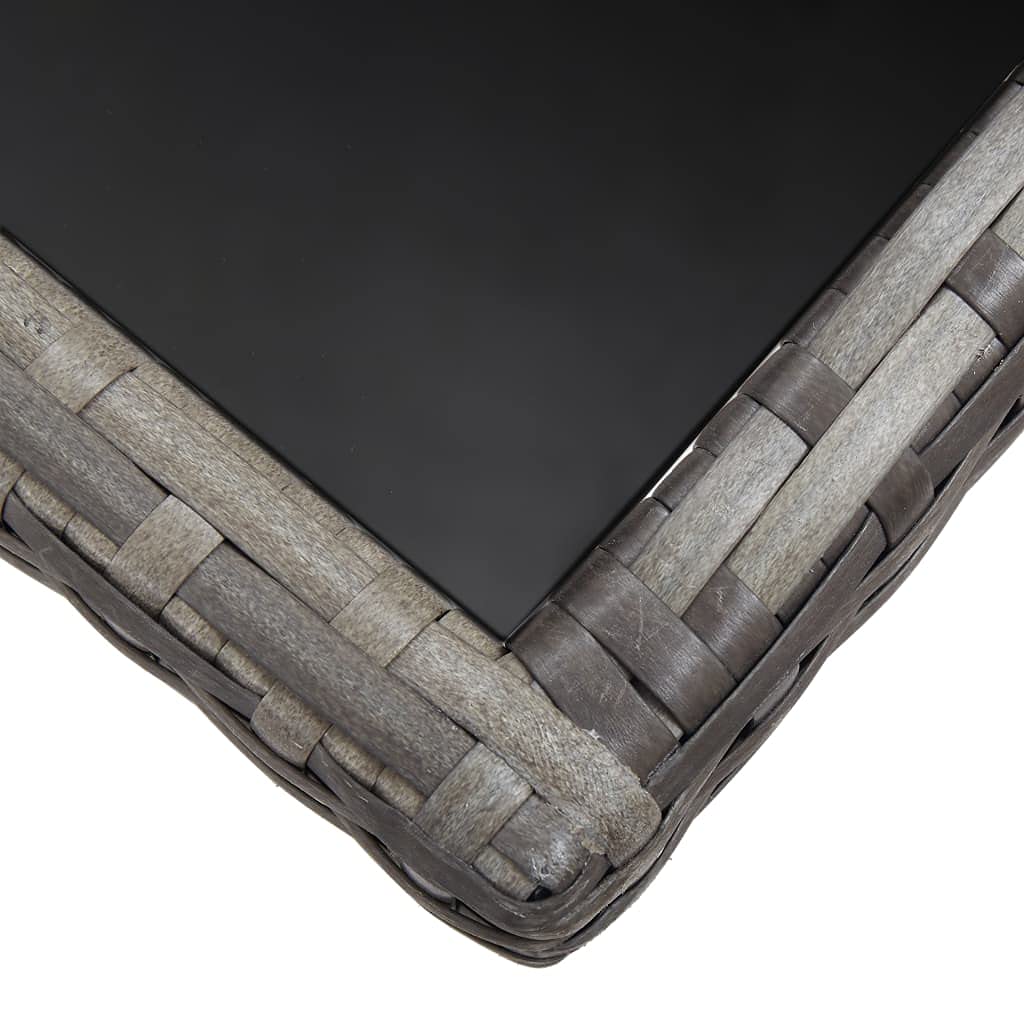 vidaXL Patio Dining Set 9 Piece Outdoor Garden Terrace Yard Patio Table and Chair Seating Seat Dining Set Furniture Poly Rattan Anthracite and Gray