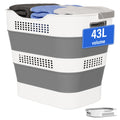43L(11.5Gallon) Collapsible Laundry Basket with Handles, Foldable Laundry Basket Plastc,Pop Up Tall Storage Container/Organizer/