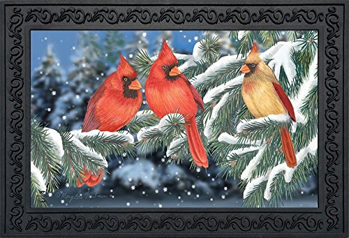 Briarwood Lane Winter Cardinal Trio Doormat Seasonal Birds Indoor Outdoor 30' X 18'