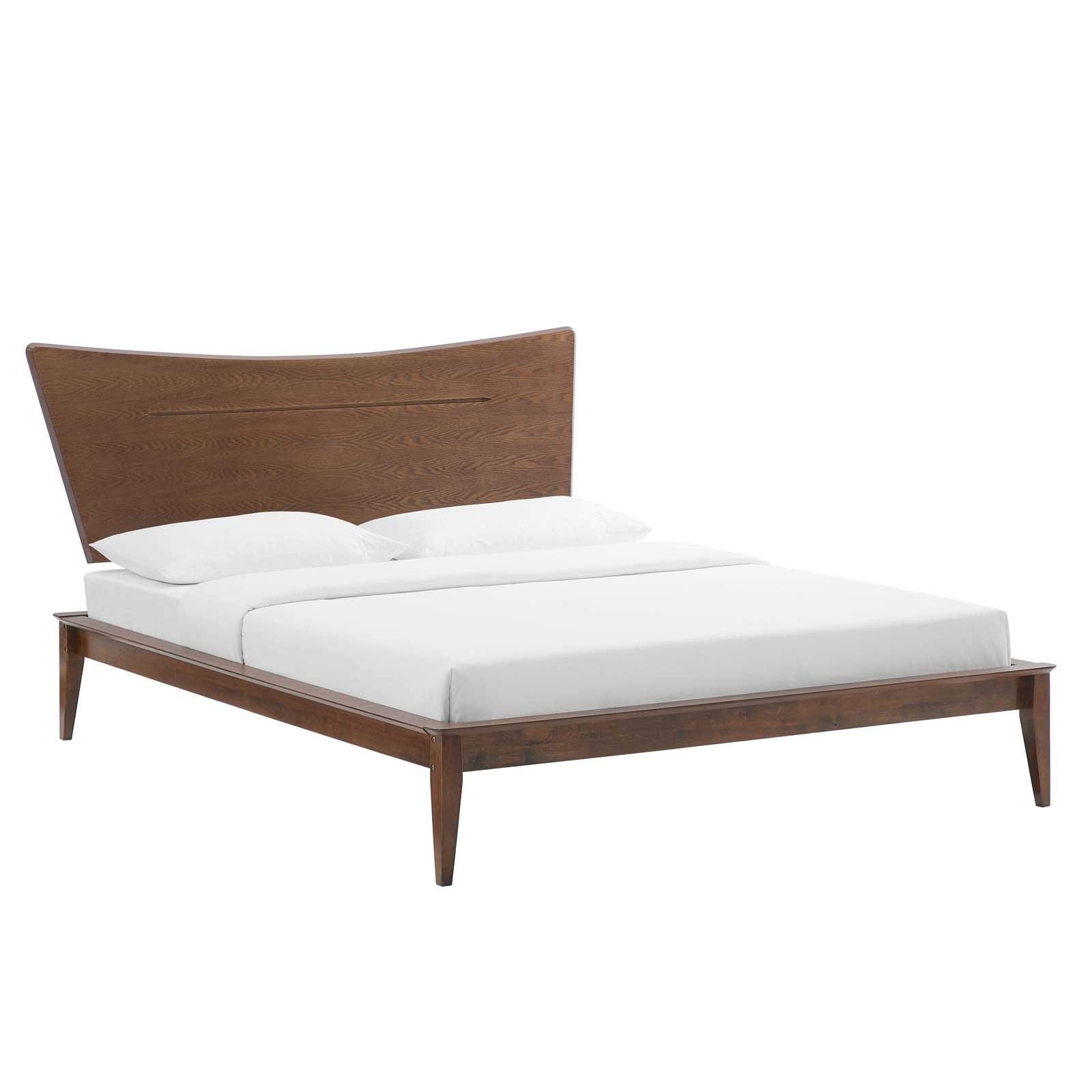 Modway Astra King Wood Platform Bed In Walnut