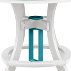 American Furniture Classics Five Piece Round Counter Height Dining Set, Aruba Blue/White