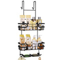 SWTYMIKI Over The Door Shower Caddy With Double Soap Holder, Stainless Steel Hanging Shower Organizer With 16 Hooks No Drilling 
