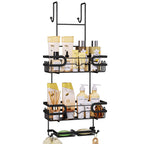 SWTYMIKI Over The Door Shower Caddy With Double Soap Holder, Stainless Steel Hanging Shower Organizer With 16 Hooks No Drilling 