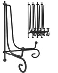Iron Display Stand 5 Packs, 10 Inches Plate Stand Picture Stand Photo Stand for Display, Black Foldable Easel Stand Holder for P
