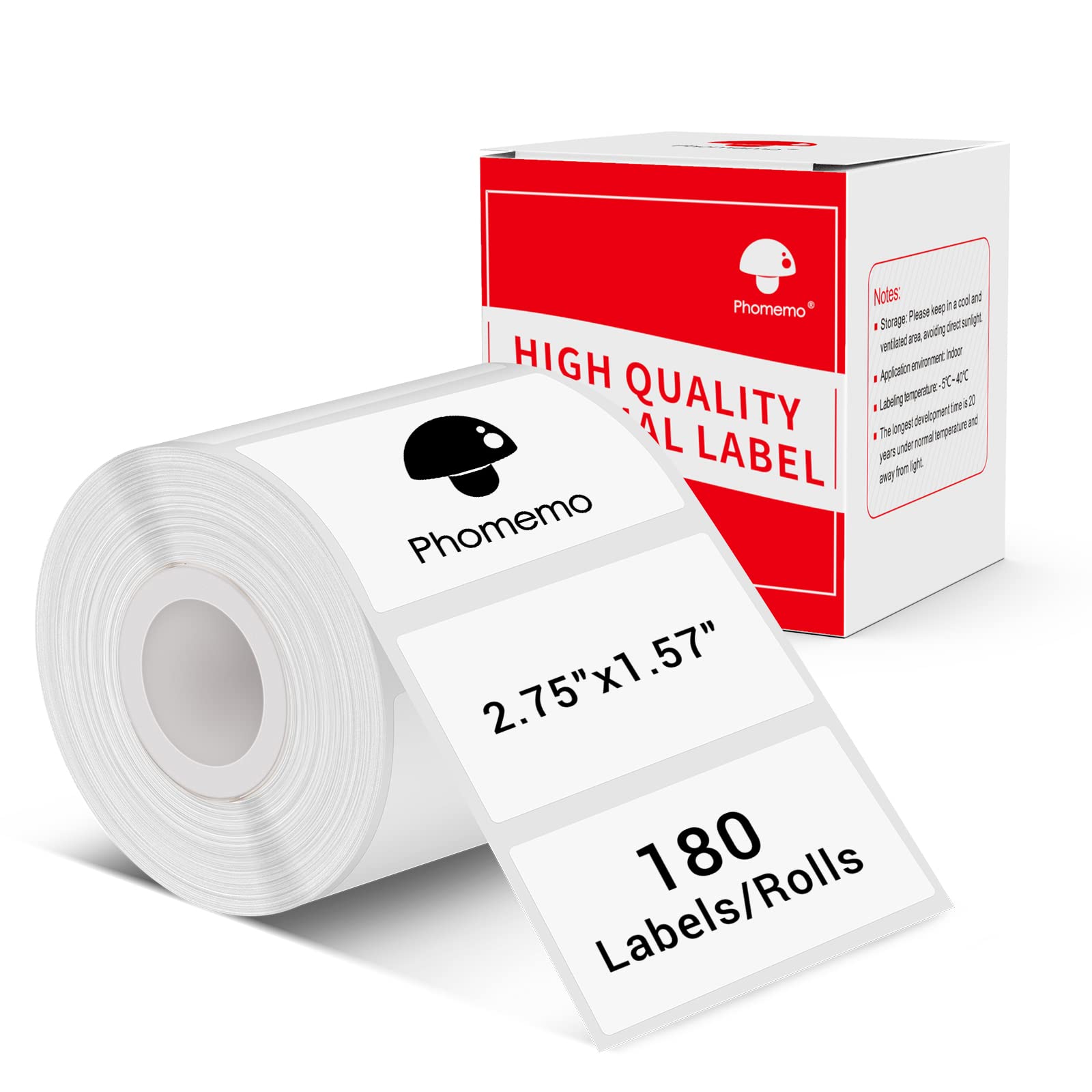 Phomemo Thermal Sticker Labels- 2.75'X1.57'(70X40Mm) Thermal Label For M221/M220/M200, For Barcode/Address/Mailing/Logo/Busine
