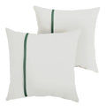 Sorra Home Indoor Outdoor Sunbrella Square Pillows, Set Of 2, 20X20, Canvas Natural Ivory & Canvas Forest Green