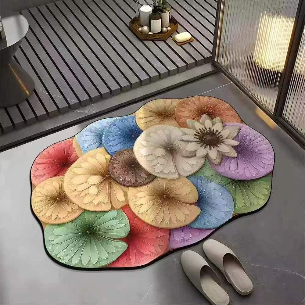 VHKD Water Absorbent Rectangular mats for Bathroom Kitchen Door mat Anti Slip Skid Bath mat 58x38cm