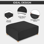 Necolorlife Square Ottoman Cover Velvet Storage Ottoman Slipcover Thick Stretchable Footrest Stool Covers With Elastic Band For