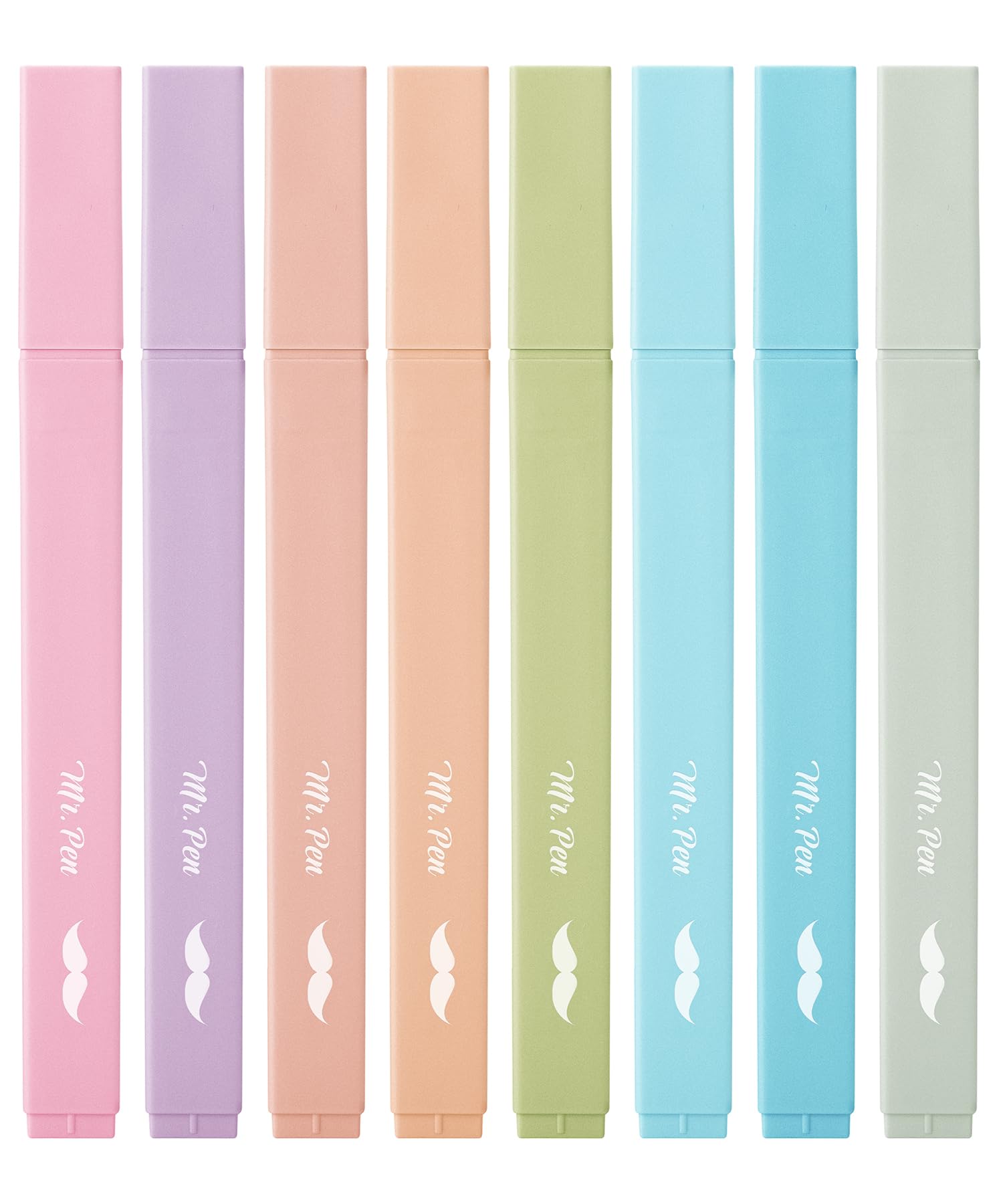 Mr. Pen Aesthetic Highlighters - 8 Pcs, Chisel Tip, Pastel & Vintage Colors, No Bleed Bible Highlighters