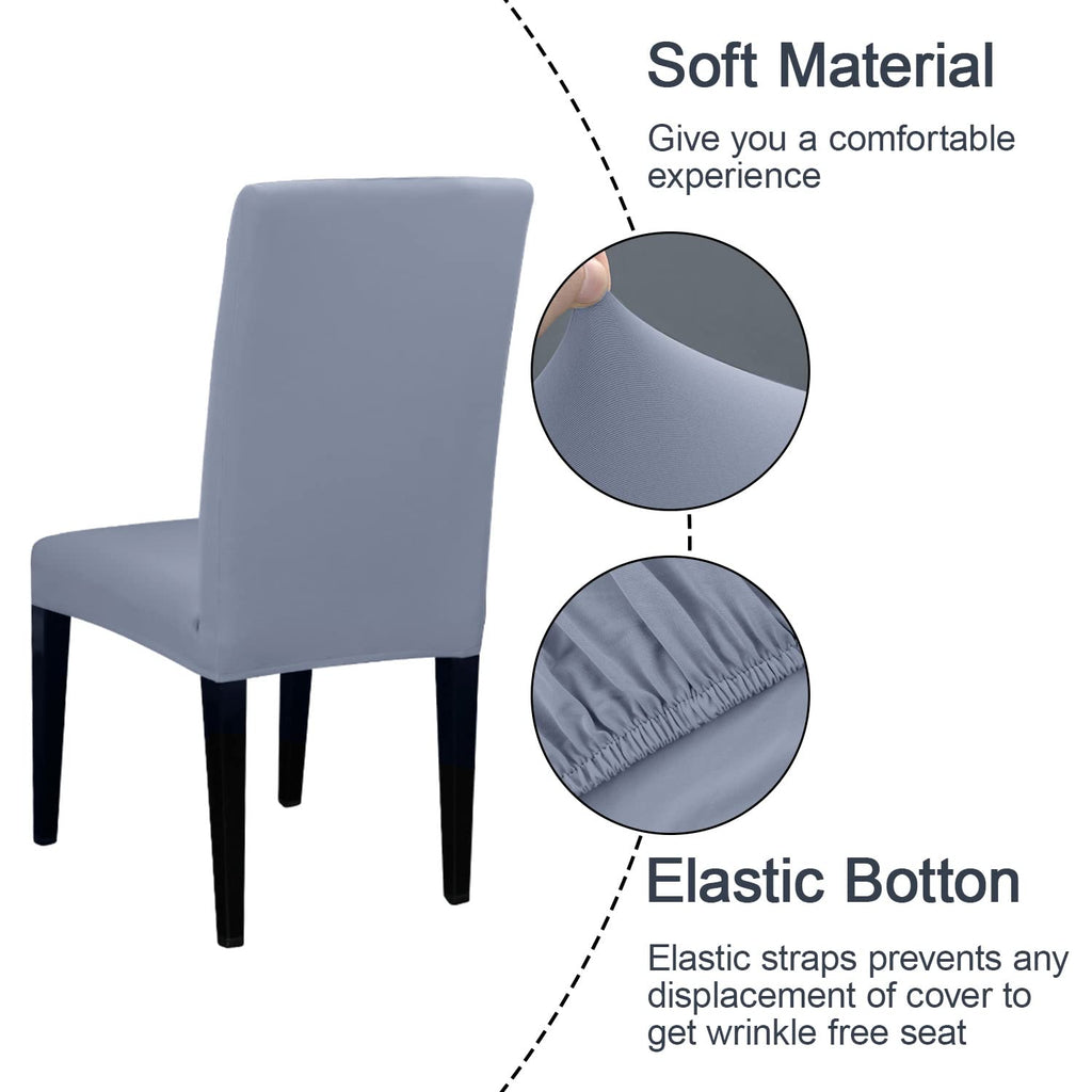 Jqinhome Dining Chair Covers Dining Room Chair Slipcovers, 2 Pack High Stretch Removable Washable Parsons Chair Slipcover For Home Party Hotel Wedding Ceremony (Light Grey)
