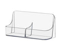 Marketing Holders Business Card Holder Acrylic Counter 2' X 3.5    Vertical Two Pocket For Retail Shops Restaurants Cafes Salon