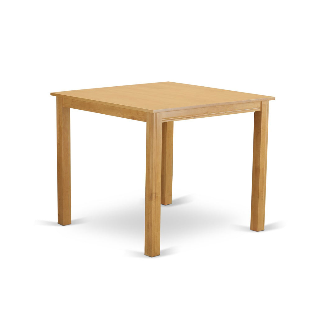 East West Furniture CFPB5-OAK-C CAF 5 Piece Counter Height Set Includes a Square Kitchen Table and 4 Linen Fabric Dining Room Chairs, 42x42 Inch, Oak