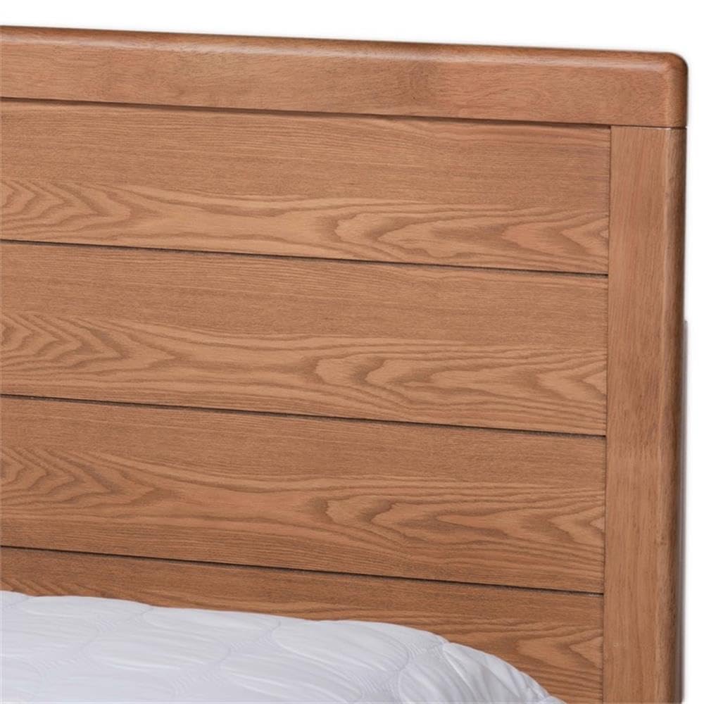 Baxton Studio Lisa Modern and Contemporary Transitional Ash Walnut Brown Finished Wood Queen Size 3-Drawer Platform Storage Bed