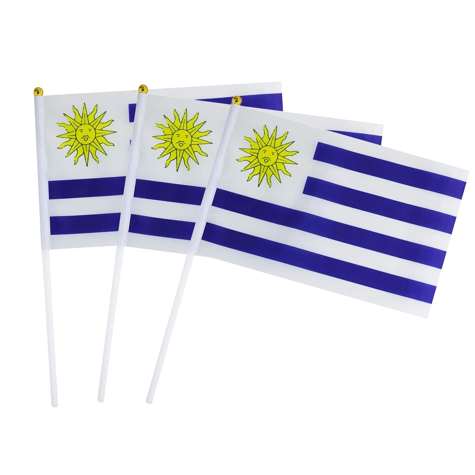Uruguay Flag Uruguayan Hand Held Small Mini Stick Flags Decorations International Country World Flags For Party Olympics Festiva
