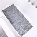 SONgZIMINg Pebble Bath Mat 35x16 Inches for Bathtub to Non Slip in Shower with Drain Holes, Suction cups (grey)