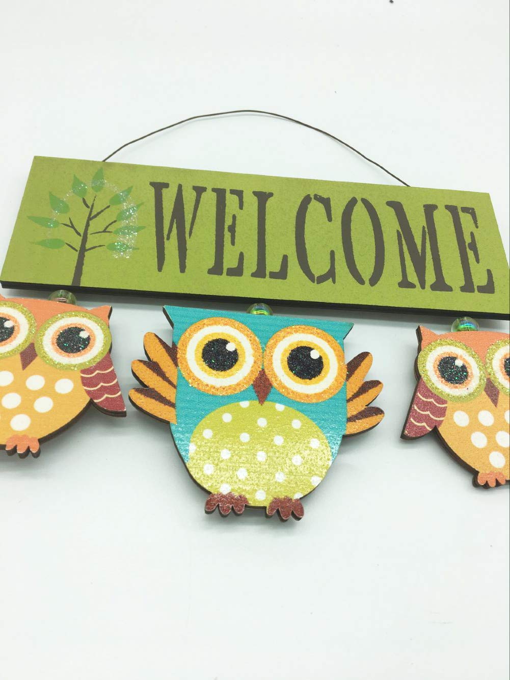 Attraction Design Primitive Country Wood Welcome Owl Sign Door Hanging Owls Decor Wall Art