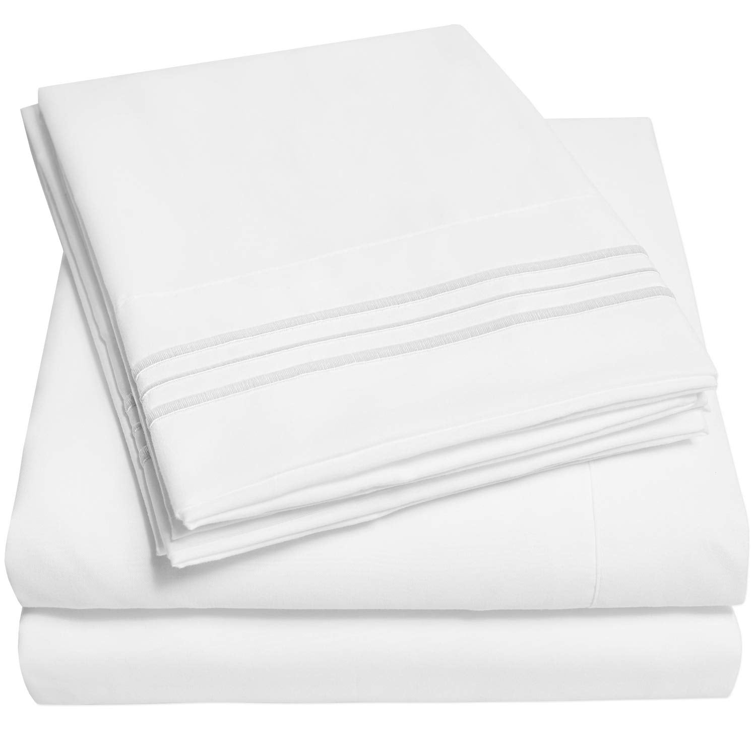 1500 Supreme Collection Sheet Sets White - Luxury Hotel Bed Sheets And Pillowcase Set For King Mattress - Extra Soft, Elastic Co